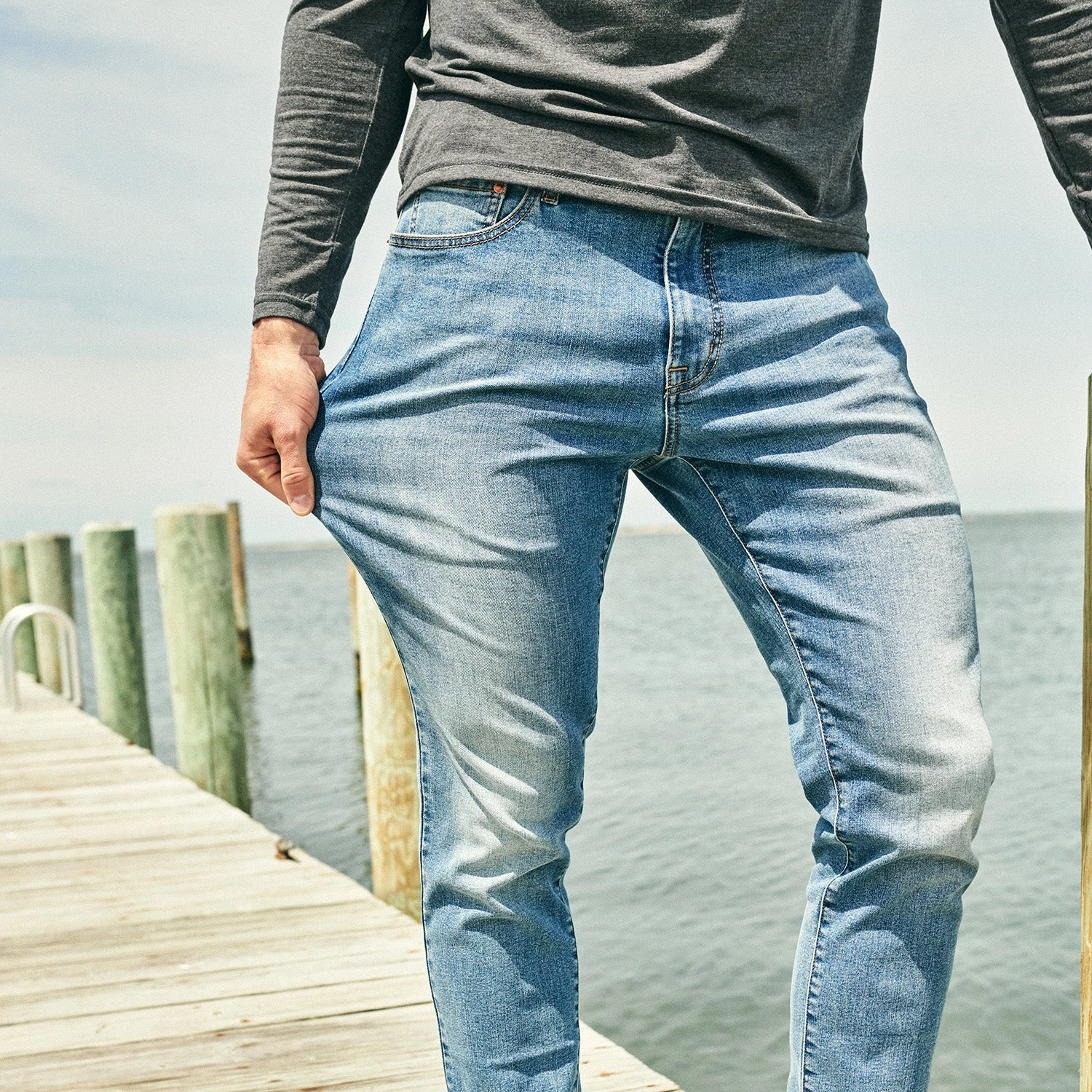 The Ultra-Stretch Driftwood Denim | Beach Wash 3 The Ultra-Stretch Driftwood Denim | Beach Wash - Image 3