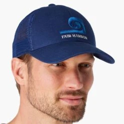 The Maritime Trucker Hat | Navy Wave 6 The Maritime Trucker Hat | Navy Wave -Fair Harbor Shop FHTH 403 Navy Wave ONFIG 001
