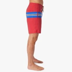 The Nautilus Boardshort | Nautical Red Sailing Stripe -Fair Harbor Shop NAU8 621 Nautical Red Sailing Stripe ONFIG 002