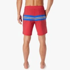 The Nautilus Boardshort | Nautical Red Sailing Stripe -Fair Harbor Shop NAU8 621 Nautical Red Sailing Stripe ONFIG 003