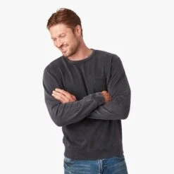 The Vintage-Wash Saltaire Crewneck | Black -Fair Harbor Shop SALTAIR CREWNECK CHARCOAL 073 683e7e7e d311 4162 abb1 4667e275890d