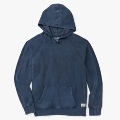 The Vintage-Wash Saltaire Hoodie | Navy