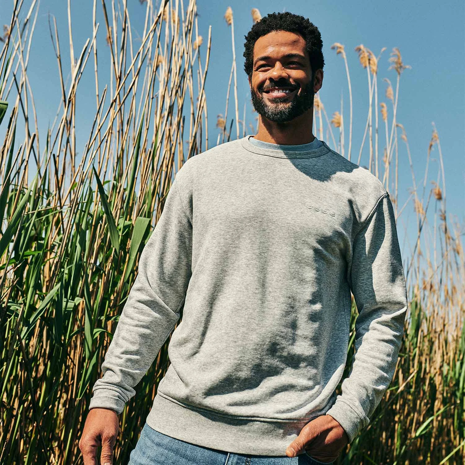 The Vintage-Wash Saltaire Crewneck | Heather Grey 2 The Vintage-Wash Saltaire Crewneck | Heather Grey - Image 2