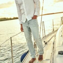 The Ultra-Stretch Driftwood Denim | Light Wash -Fair Harbor Shop THEDRIFTWOODDENIMPANT LIGHTWASH LIFESTYLE 001 4895315e 84fe 476d a4b6 109fc438789f